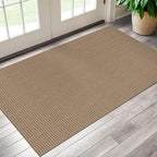EARTHALL Woven Area Rug 3x5 Ft Washable Rugs for Entryway Braided Non Slip Rubber Backed Throw Rugs Door Mat Indoor Outdoor Entrance Cotton Carpet for Kitchen Foyer Front Door, Orange/Tan/Brown