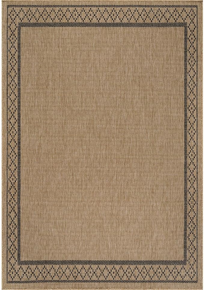 Easy Jute Rugs 4x6 Frame Natural Color Living Room Indoor Outdoor Area Rug for Patio and Kitchen Rug High Traffic Washable Easy to Clean Solid Boho Woven Design Carpet (4 x 6)
