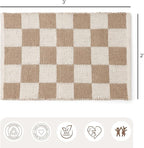 · REDEARTH · Jute Cotton Area Rug, Sustainable Handwoven, Non-Shedding, Soft & Durable – Reversible, Neutral Tones for Home Décor in Living Room, Dining Room, Bedroom (Gridstone Natural, 2'x3')