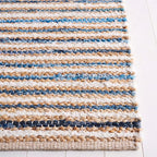 SAFAVIEH Area Rug 8x10 - Cape Cod Collection - Large - Natural & Blue, Geometric Design, Ideal for Living Room, Bedroom, Office, Dining Space (CAP151M)