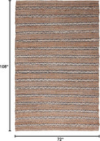 SAFAVIEH Natural Fiber Collection Area Rug - 6' x 9', Navy & Natural, Handmade Flat Weave Stripe Jute & Cotton Jute, Ideal for High Traffic Areas in Living Room, Bedroom (NFB655N)