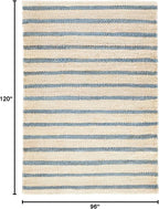 Dash & Albert Moana Stripe Handwoven Jute Rug, 7.5 X 9.5 Feet, Blue/Multicolored Stripe Pattern