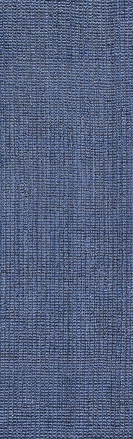 JONATHAN Y Pata Hand Woven Chunky Jute Navy Runner Rug, 2x12, Bohemian, Rustic, Cottage, Easy-Cleaning for Living Room, Bedroom, Kitchen, Non-Shedding (NRF102D-212)