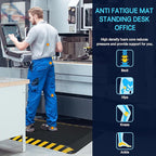 FEATOL Anti Fatigue Mat Industrial, Ergonomic Standing Floor Mat for Work for Stand -Safety Support for Leg & Back Pain(Yellow Border, 20" x 32", 2PC)