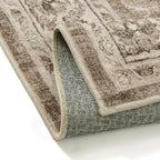 6x9 Area Rug Brown Washable Living Room Vintage Carpet Bedroom Distressed Large Non Slip Low Pile Thin Dining Room Office Medallion Accent Throw Rug