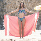 Bazaar Anatolia Turkish Beach Towel – 100% Cotton, Quick Dry, Sand Free Towel for Bathroom, Camping, Travel, Peach – Oversized 71x39 Inches – Diamond Coral