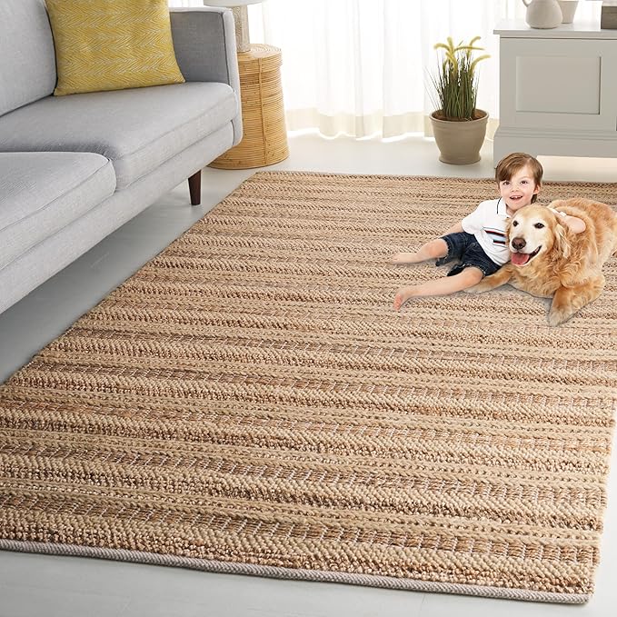 SAFAVIEH Natura Collection Runner Rug - 2'3" x 8', Tan & Beige, Western Design, Ideal for High Traffic Areas in Entryway, Kitchen & Bathroom (NAT501A-28)