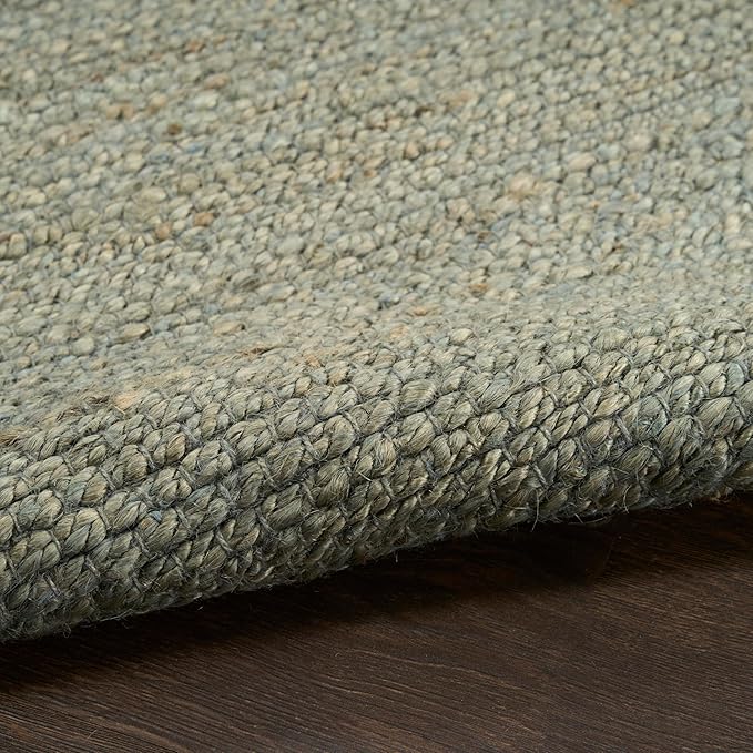 Nourison Home Natural Jute Sage 4' x 6' Area Rug - Easy Clean, Non Shedding, Bed Room, Living Room, Dining Room, Kitchen (4' x 6')