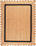 SAFAVIEH 9x12 Area Rug - Natural Fiber Collection - Large - Natural & Black, Handmade Jute, Ideal for Living Room, Bedroom, Dining Space (NF896Z)