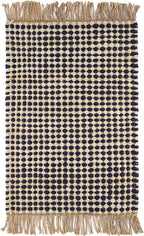 Dash & Albert Kuba Black Handwoven Jute Rug, 2.5 X 8 Feet, Black Geometric Pattern
