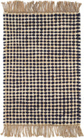 Dash & Albert Kuba Black Handwoven Jute Rug, 2 X 3 Feet, Black Geometric Pattern