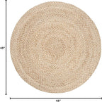 SAFAVIEH Natural Fiber Round Collection 4' Round Ivory NF804B Handmade Boho Charm Braided Jute Area Rug