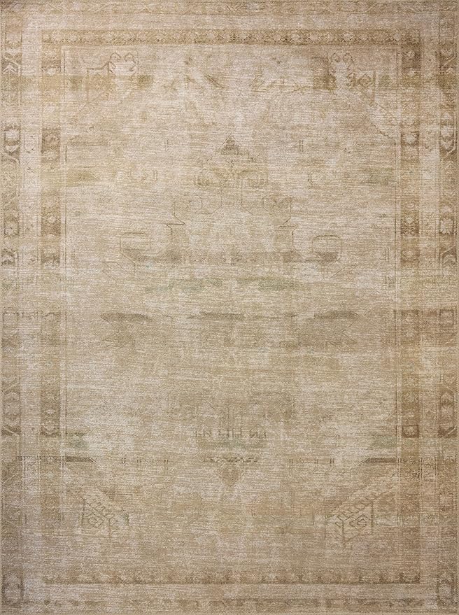 Loloi Amber Lewis Cambria Collection CBR-04 Natural/Jade 2'-0" x 5'-0" Accent Rug Jute, Neutral, Vintage Style, Antique Tone, Living, Bedroom, Dining, Carpet