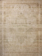 Loloi Amber Lewis Cambria Collection CBR-04 Natural/Jade 2'-0" x 5'-0" Accent Rug Jute, Neutral, Vintage Style, Antique Tone, Living, Bedroom, Dining, Carpet