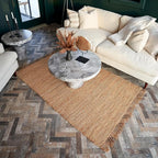 KIBAGA Beautiful Jute Area Rug for Your Home - This Natural 4x6 ft Hand Woven Rug Fits Perfectly Into Your Entry Area, Kitchen Or Living Room - Modern Braided Mat Enhances Any Boho/Farmhouse Decor