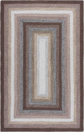 SAFAVIEH Washable Rug Outdoor Braided Collection - 5' Square, Brown & Multi, Handmade & Reversible, Non-Shedding & Easy to Clean, Ideal for Patio, Backyard, Mudroom (BRD308T)