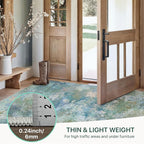 GENIMO Washable Rugs 8x10 Area Rugs for Living Room Bedroom, Modern Lightweight Rug Ultra Soft Indoor Area Rugs 8x10 for Dining Room, Low Pile Carpet with Non Slip Backing, Blue Green