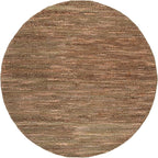 SAFAVIEH Natural Fiber Couture Collection Area Rug - 6' Round, Green & Natural, Handmade Jute, Ideal for Living Room, Bedroom, Home Office, Dining Space (NFC101Y-6R)