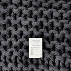 REDEARTH Cube Pouf Foot Stool Ottoman - Hand Knitted Coffee Table - Cotton Cord Boho Pouffe - Home Décor Poof - Stuffed Footrest for Living Room - Bedroom - Patio (16" x 16" x 16") - Dark Gray