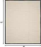 SAFAVIEH Area Rug 8x10 - Natural Fiber Collection - Large - Marble & Black, Sisal, Woven Design with Border (NF143A)