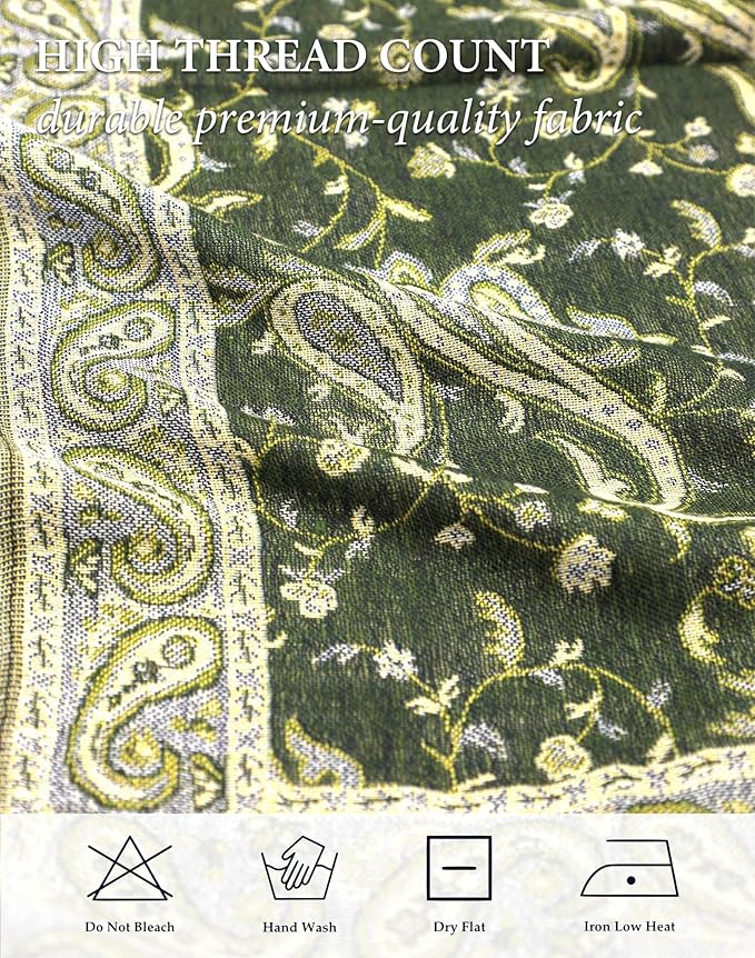 Achillea Reversible Paisley Pashmina Rave Scarf – Exotic Indian Shawls and Wraps for Evening Dresses, Festivals, All Seasons
