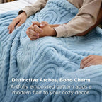 Bedsure GentleSoft Fleece Blanket Queen Size for Bed - Super Soft & Cozy, Fluffy Blankets for Women & Girls, Ideal for Sofa & Couch, Blue, 90x90 Inches