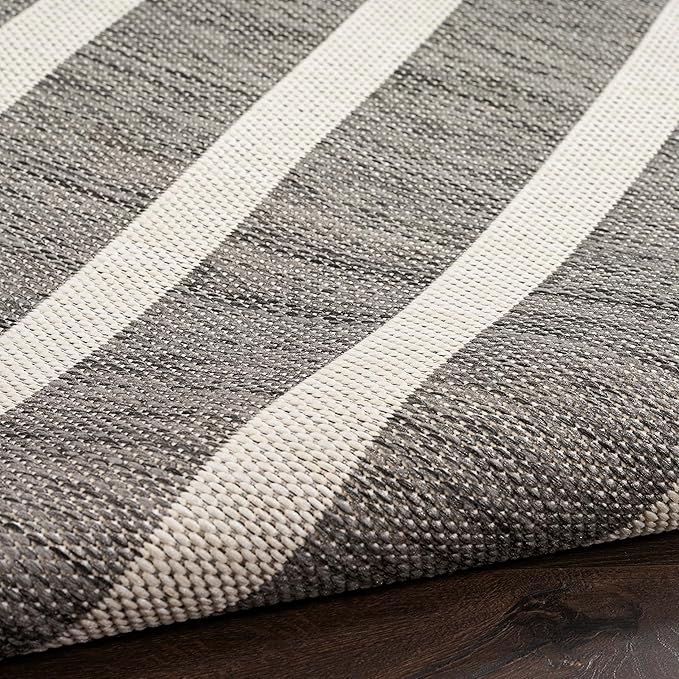Nourison Home Positano Charcoal Ivory 2' x 6' Area Rug - Easy Clean, Non Shedding, Bed Room, Living Room, Dining Room, Kitchen (6' Runner)