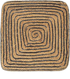 REDEARTH · Cube Pouf Foot Stool Ottoman - Jute Braided Pouffe Poof Accent Sitting Footrest for The Living Room, Bedroom, Nursery, Lounge 50% Jute 50% Cotton Set of 2 (14.5”X14.5”X16”; Natural Black)