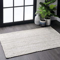 nuLOOM 2x4 Rigo Jute Hand Woven Area Rug, Off White, Solid Farmhouse Design, Natural Fiber, For Bedroom, Living Room, Dining Room, Hallway, Office, Kitchen, Entryway