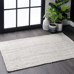 nuLOOM 2x4 Rigo Jute Hand Woven Area Rug, Off White, Solid Farmhouse Design, Natural Fiber, For Bedroom, Living Room, Dining Room, Hallway, Office, Kitchen, Entryway
