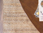 Hand Woven Jute Area Rug 9x12 Feet Rectangle - Handcrafted Braided Design, Indoor & Outdoor Reversible Natural Fiber Rug - Rustic Farmhouse Carpet for Living Room, Hallway, Bedroom (Natural, 9'x12')