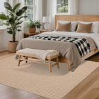 Easy Jute Rug 5x7: Indoor Outdoor Natural Boho Area Rugs for Living Room Patio Washable - Farmhouse Neutral Contemporary Carpet Mat for Entryway Bedroom Kitchen Backyard Sunroom Non Slip