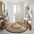 SAFAVIEH Washable Rug Outdoor Braided Collection - 6' Round, Multi, Handmade & Reversible, Non-Shedding & Easy to Clean, Ideal for Patio, Backyard, Mudroom (BRD308A)