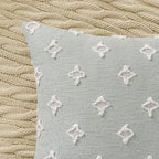 ANRODUO Pack of 2 Grey Boho Decorative Throw Pillow Covers with Tufted Rhombic Jacquard for Room Decor Boho Pillow Covers Decorations 18x18 Cute and Soft Pillowcase for Couch Sofa Bed and Living Room