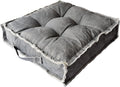 Square Thick Floor Seating Cushions,Solid Thick Tufted Cushion Meditation Pillow for Sitting on Floor,Tatami Pad for Guests or Kids Reading Nook, oga Living Room Sofa Balcony Outdoor(Darkgray)
