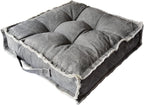 Square Thick Floor Seating Cushions,Solid Thick Tufted Cushion Meditation Pillow for Sitting on Floor,Tatami Pad for Guests or Kids Reading Nook, oga Living Room Sofa Balcony Outdoor(Darkgray)
