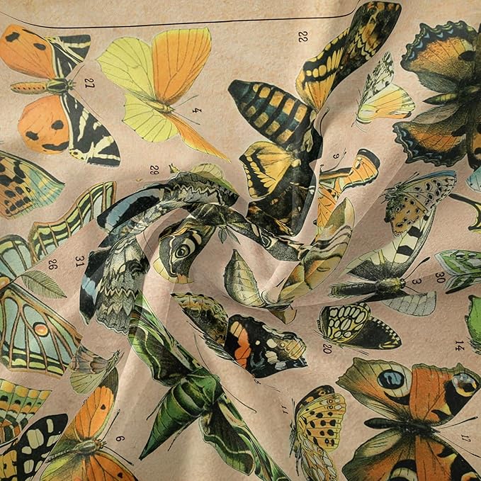 Vintage Butterfly Tapestry 48” x 36”, Long Vertical Wall Hanging Reference Illustrative Papillons Tapestries for Bedroom Aesthetic Butterfly Tapistry Cute Vertical Tapestry Wall Hanging Bedroom Decor