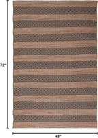 SAFAVIEH Natural Fiber Collection Accent Rug - 4' x 6', Black & Natural, Handmade Boho Farmhouse Rustic Jute & Cotton Jute, Ideal for High Traffic Areas in Entryway, Living Room, Bedroom (NFB653Z)