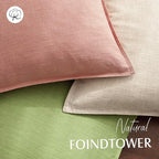 Foindtower Pack of 2, Decorative Linen Soild Throw Pillow Covers Soft Accent Euro Cushion Case Boho Farmhouse Pillowcase for Chair Couch Sofa Bedroom Living Room Home Decor 26 x 26 Inch Coral Pink