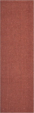 SAFAVIEH Natural Fiber Collection Runner Rug - 2'6" x 8', Rust, Handmade Jute, Farmhouse Style, Chunky Textured Thick Pile (NF447C)