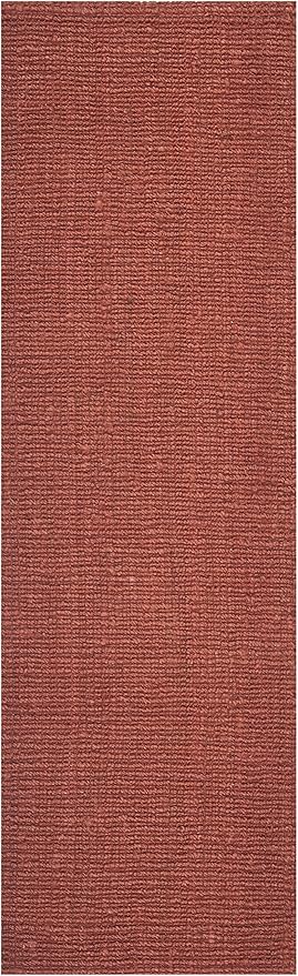 SAFAVIEH Natural Fiber Collection Runner Rug - 2'6" x 6', Rust, Handmade Jute, Farmhouse Style, Chunky Textured Thick Pile (NF447C)