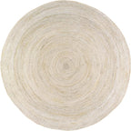 nuLOOM 3 Round Rigo Jute Hand Woven Area Rug, Off White, Solid Farmhouse Design, Natural Fiber, For Bedroom, Living Room, Dining Room, Hallway, Office, Kitchen, Entryway