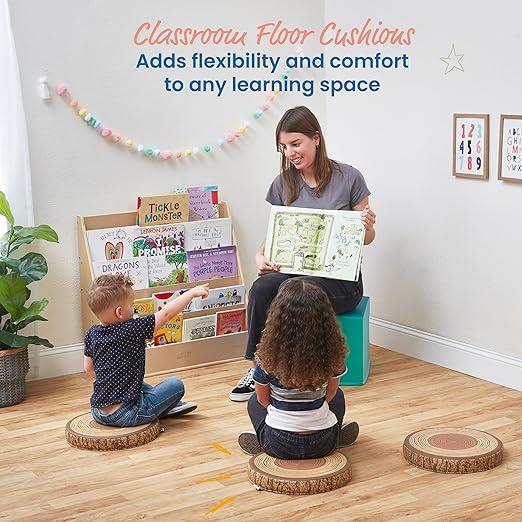 ECR4Kids SoftZone Tree Floor Cushions, Flexible Seating, Chocolate, 6-Pack