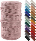NOANTA Dusty Pink Macrame Cord 4mm x 109yards, Colored Macrame Rope Cotton Rope Macrame Yarn, Colorful Cotton Craft Cord for Wall Hanging, Plant Hangers, Crafts, Knitting