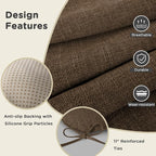 AddGrace Chair Cushions for Dining Chairs Set of 1 Kitchen Seat Cushions with Ties and Non Slip Backing Tufted Indoor Seat Pad for Kitchen Dining Room 18" x 17" x 3" Coffee