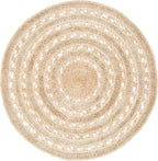 SAFAVIEH Natural Fiber Round Collection 9' Round Natural NF169A Handmade Boho Charm Farmhouse Jute Area Rug