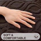 decorUhome Cozy Textured Throw Pillow Covers 12x20 Inch Set of 2, Soft Plush Faux Wool Dark Brown Accent Couch Pillow Covers for Modern Farmhouse Sofa Bed Living Room