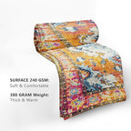 Vintage Rug Blanket Soft Flannel Lightweight Red Orange Retro Carpet Aesthetic Throw Blanket Cozy Warm Blankets All Seasons Living Room Decor for Kids Adults Use On Couch Bed Office 50x60 inch