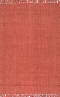 nuLOOM 5x8 Daniela Jute Tassel Hand Woven Area Rug, Brick, Solid Chunky Farmhouse Design, Natural Fiber, For Bedroom, Dining Room, Living Room, Hallway, Office, Entryway
