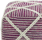SIMPLIHOME Cowan Contemporary Square Pouf in Magenta and Natural Handloom Woven for the Living Room, Bedroom and Kids Room